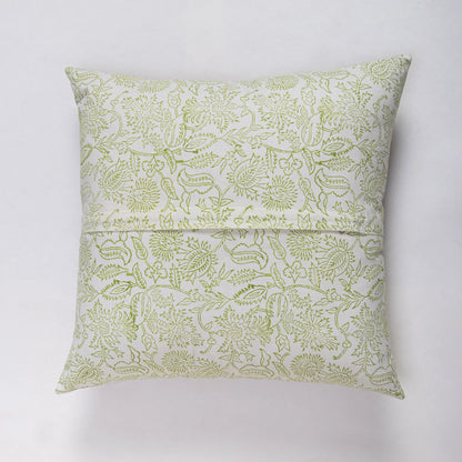 Christmas Decor Block Printed Red Floral Cotton Cushion Cover