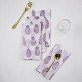 Christmas Decor Pink Booti Hand Printed Cotton Napkin