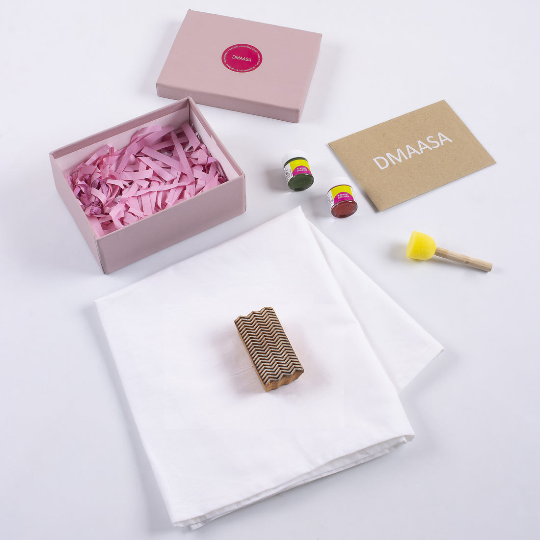 Complete Zig Zag Carved Wooden Block Printing Kit