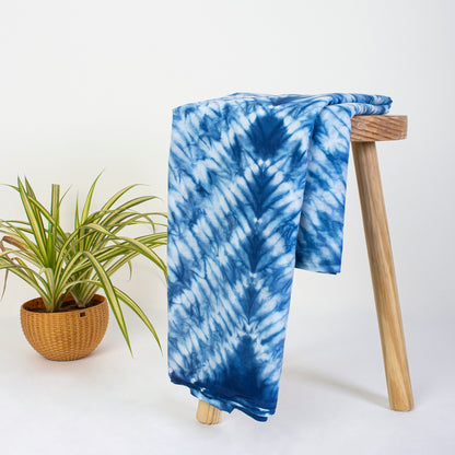 Cotton Blue Shibori Tie Dye Running Fabric