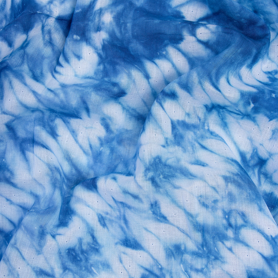 Cotton Blue Shibori Tie Dye Running Fabric
