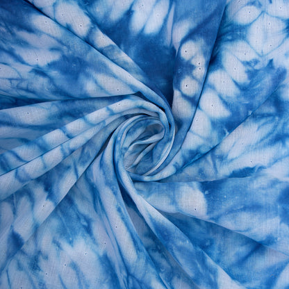 Cotton Blue Shibori Tie Dye Running Fabric