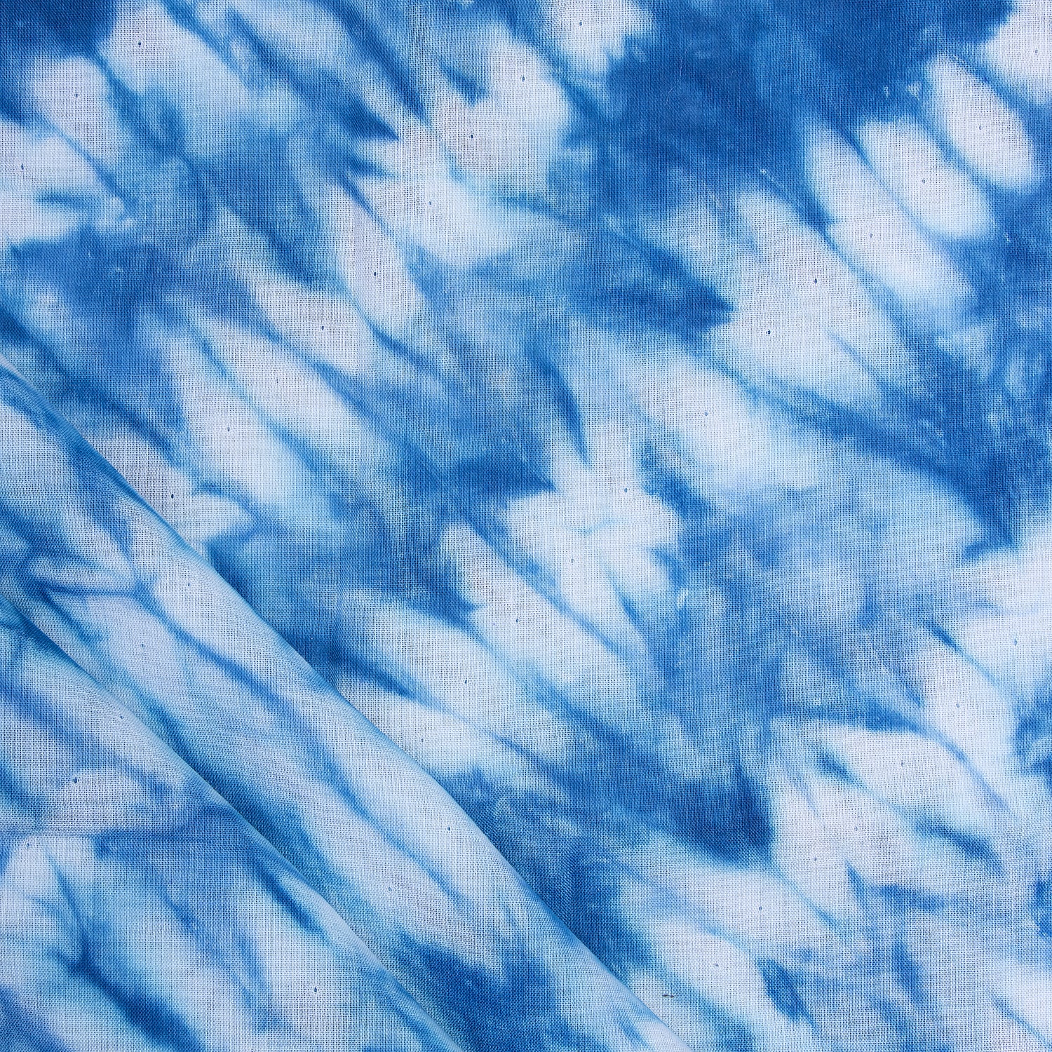 Cotton Blue Shibori Tie Dye Running Fabric