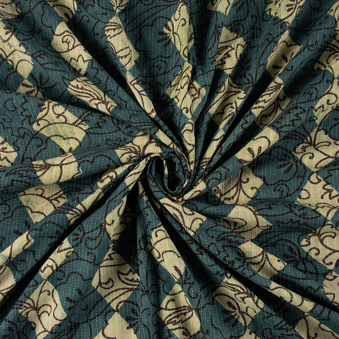 Cotton Hand Block Print Dabu Kantha Fabric