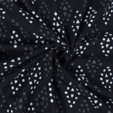 Cotton Hand Block Printed Black & White Fabric
