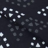 Cotton Hand Block Printed Black & White Fabric