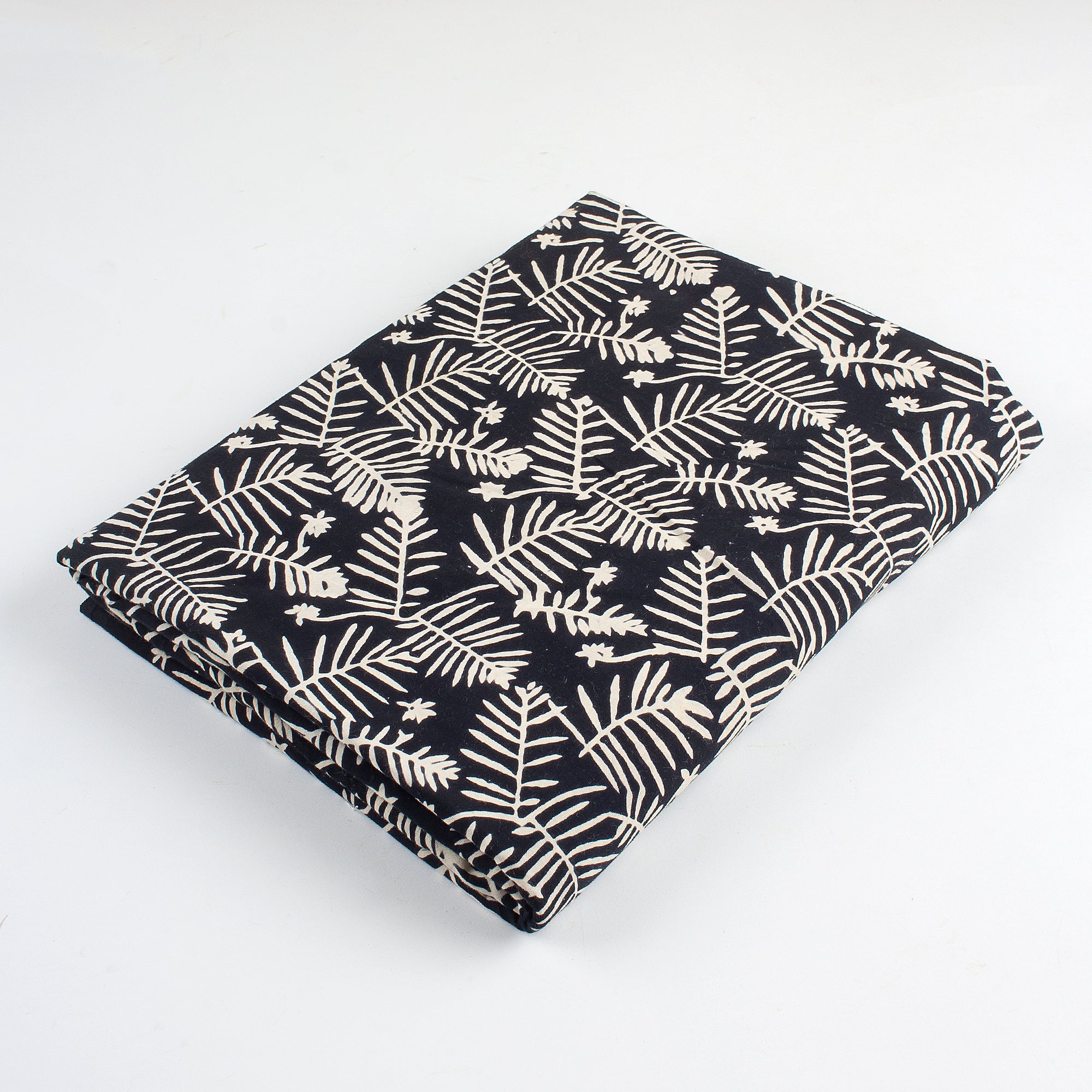 Cotton Hand Block Printed Black and White Fabrics
