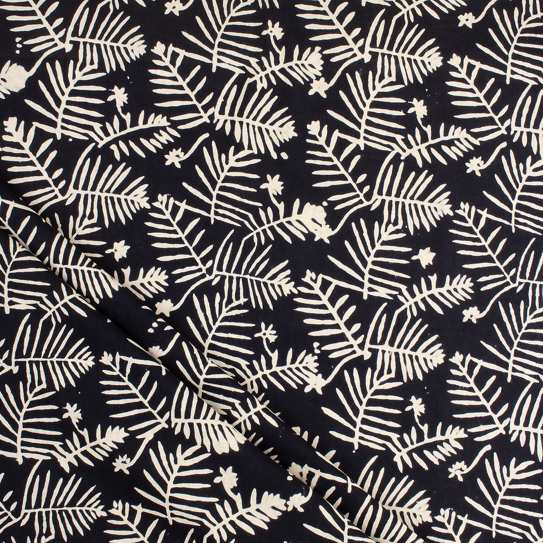 Cotton Hand Block Printed Black and White Fabrics