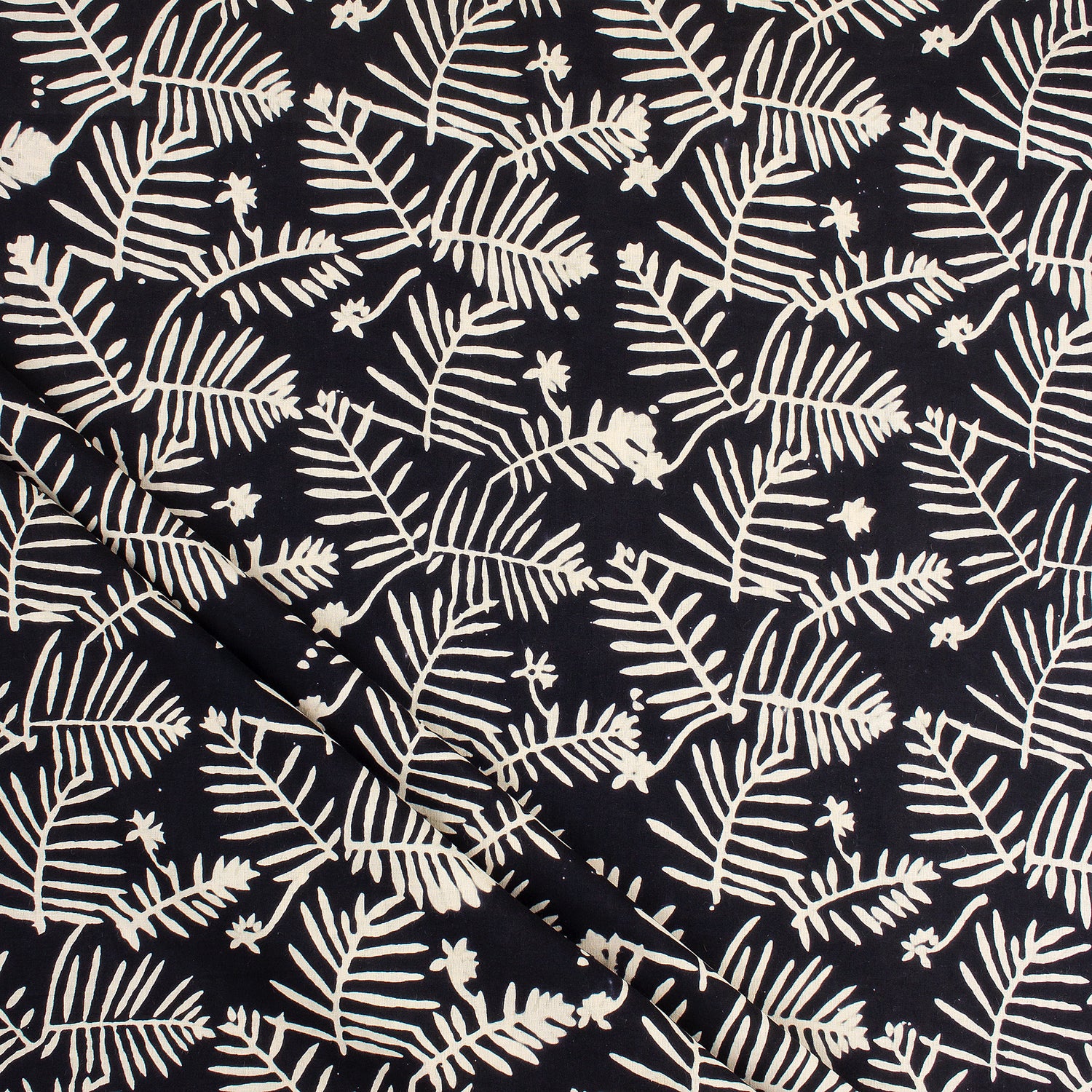 Cotton Hand Block Printed Black and White Fabrics