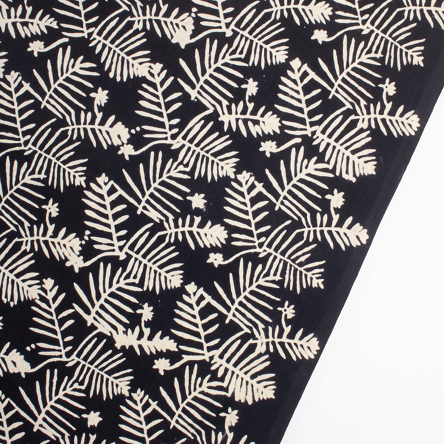 Cotton Hand Block Printed Black and White Fabrics