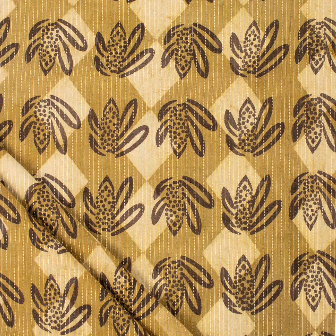 Cotton Hand Block Printed Dabu Kantha Fabric