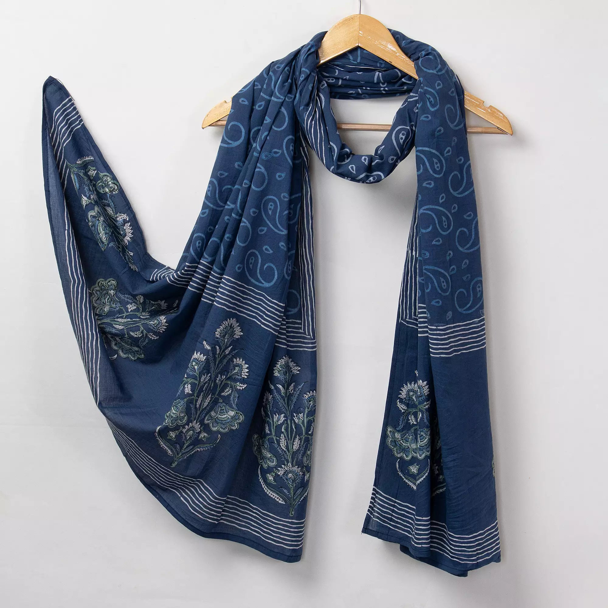 Cotton Hand Block Printed Dupatta for Ladies