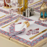 Cotton Hand Block Printed Floral Table Runner Set