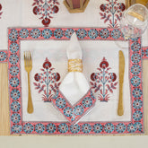 Cotton Hand Block Printed Floral Table Runner Set