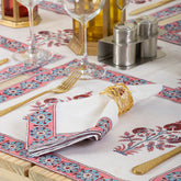 Cotton Hand Block Printed Floral Table Runner Set