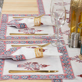 Cotton Hand Block Printed Floral Table Runner Set