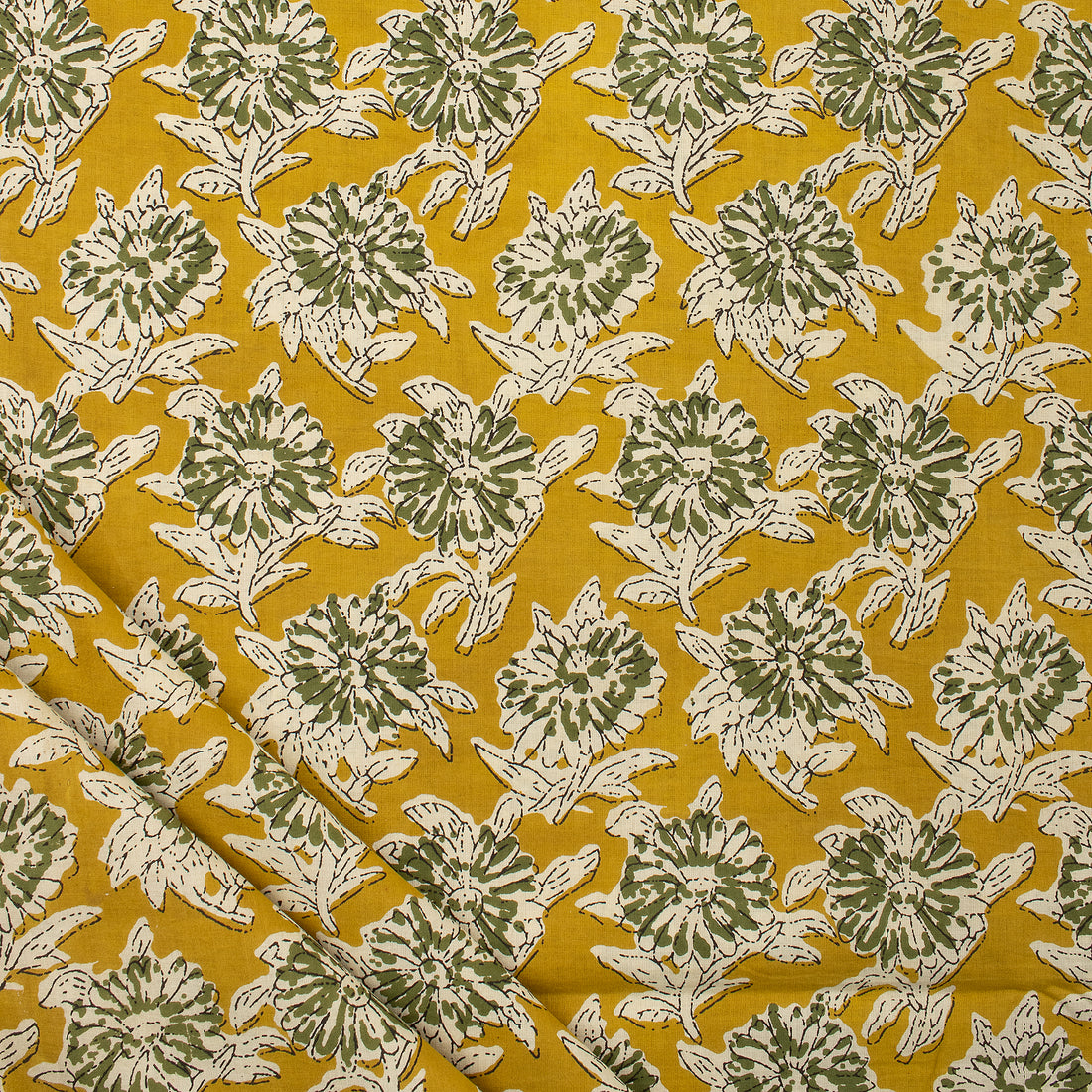 Cotton Jaipur Bagru Hand Block Printed Fabric