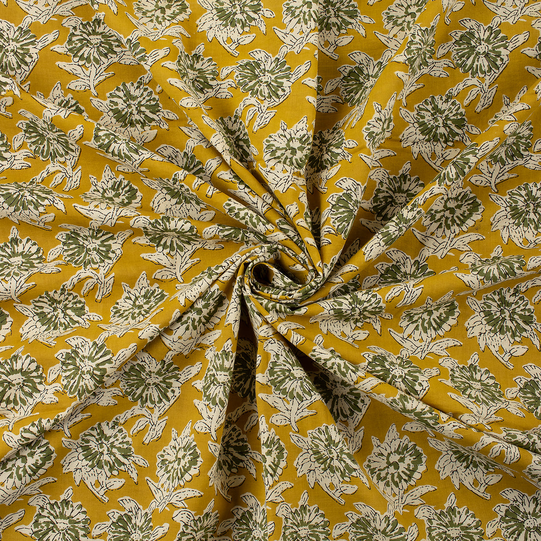 Cotton Jaipur Bagru Hand Block Printed Fabric