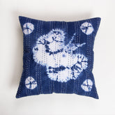 Cotton Kantha Cushion Cover - Blue Tie Dye