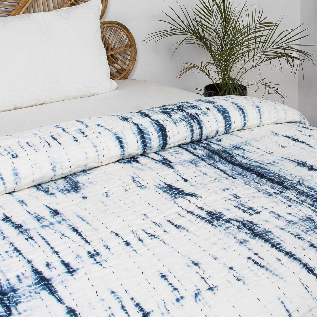 Cotton Kantha Tie Dye Quilt Blanket
