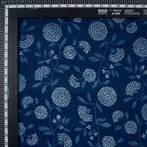 Cotton Material Indigo Floral Print Fabric