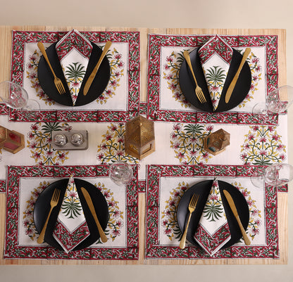 Cotton Modern Table Runner Floral Hand Block Printed