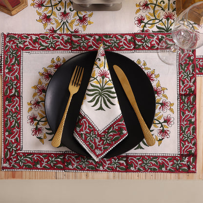 Cotton Modern Table Runner Floral Hand Block Printed