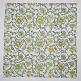 Cotton Napkins Indian Block Printed Green Floral Handmade