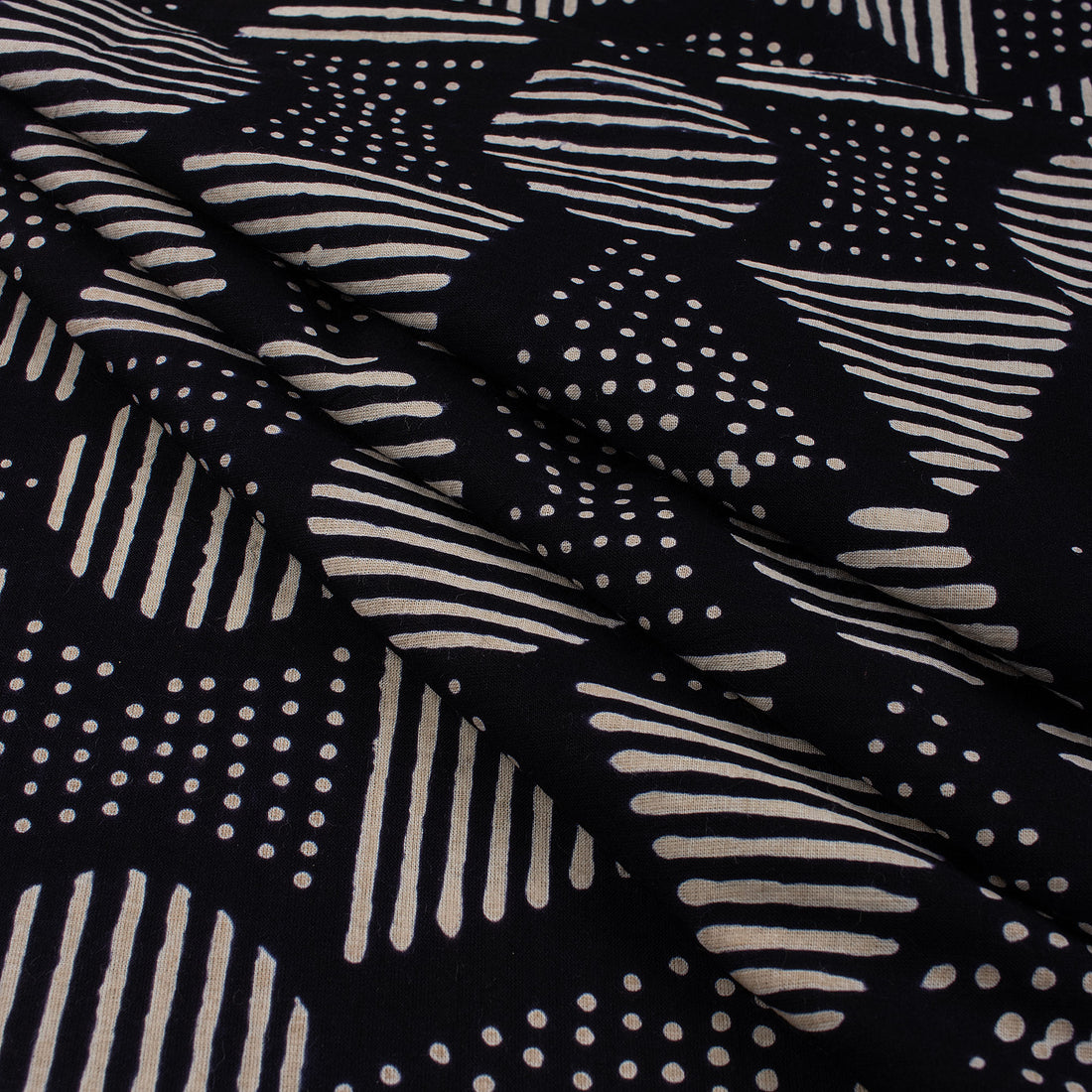 Cotton Printed Black and White Fabric
