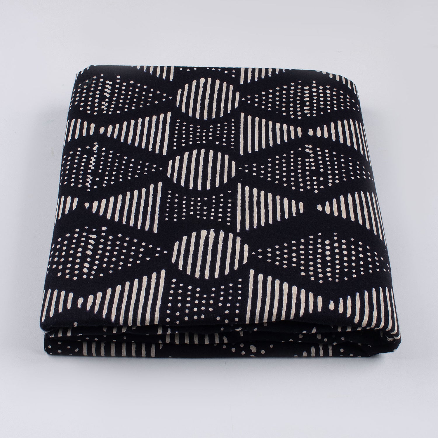 Cotton Printed Black and White Fabric 