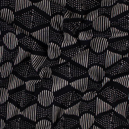 Cotton Printed Black and White Fabric 