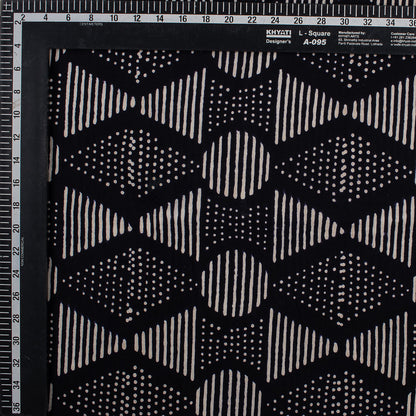 Cotton Printed Black and White Fabric 