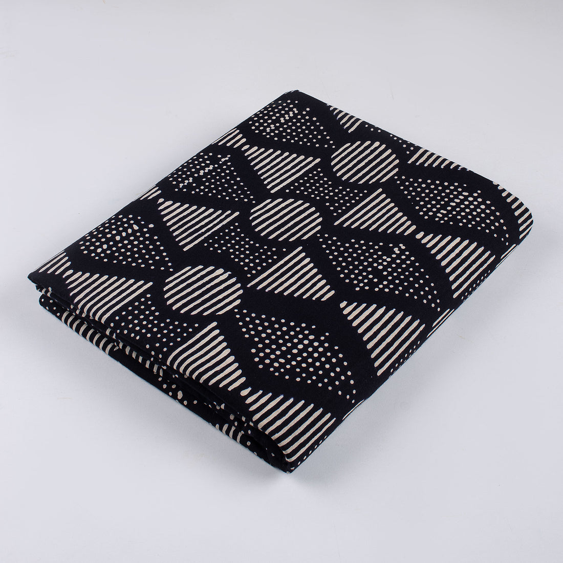 Cotton Printed Black and White Fabric Online