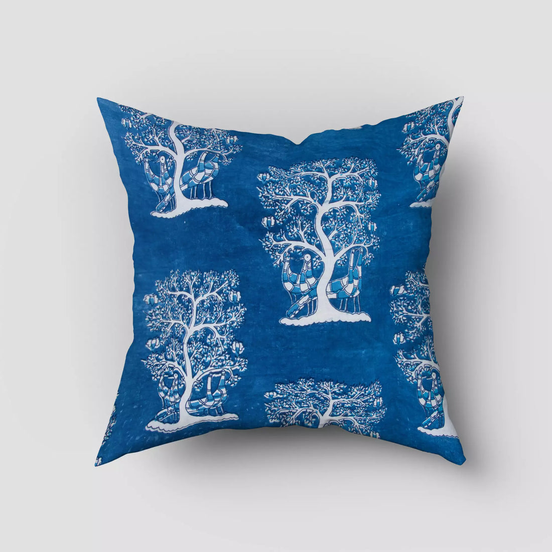 Cotton Printed Indigo Cushion Cover