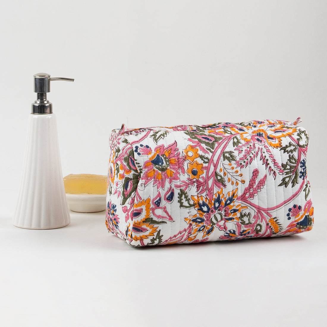 Cotton Set of 3 Travel Toiletry Bag with Pockets 