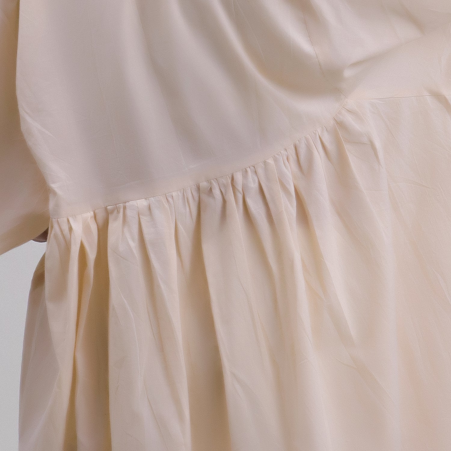 Cream Color Natural Dyed Midi Dress For Women