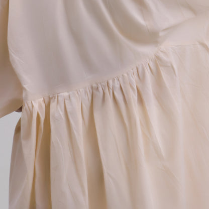 Cream Color Natural Dyed Midi Dress For Women