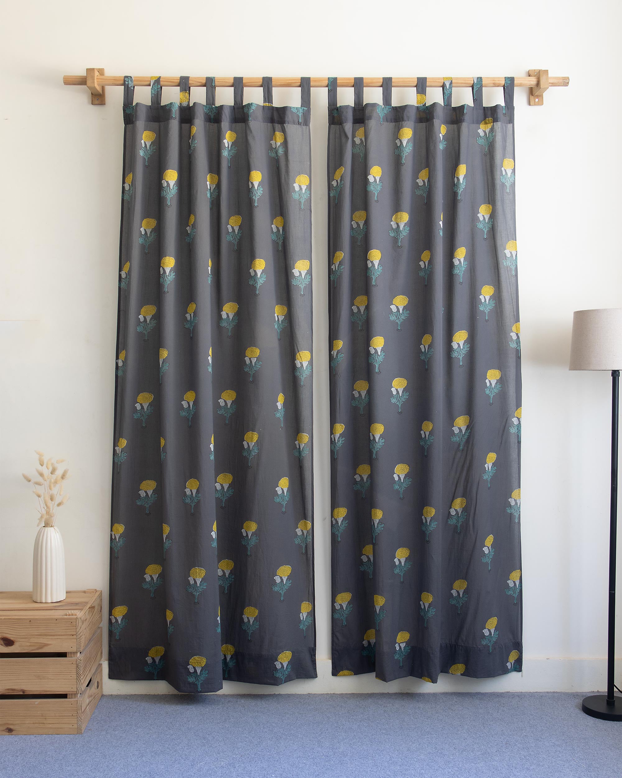 Curtains for Windows Block Print Style