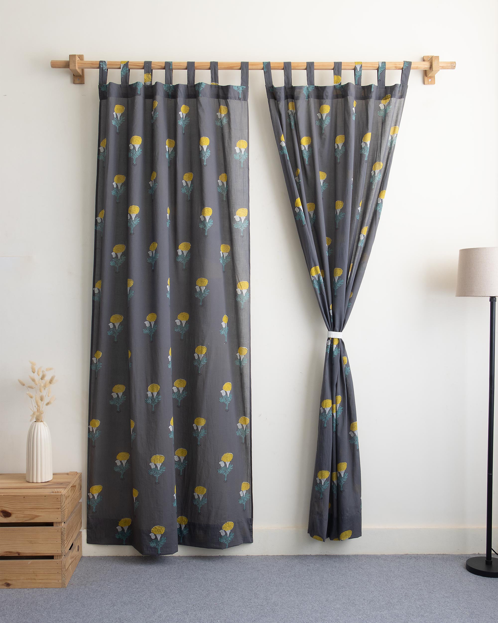 Curtains for Windows Block Print Style