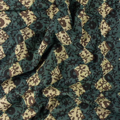 Dabu Block Printed Cotton Kantha Fabric By the Yard