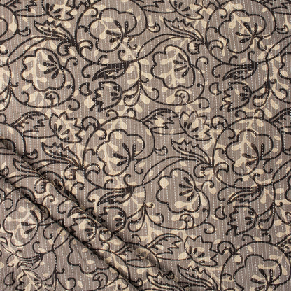 Dabu Block Printed Organic Cotton Natural Kantha Fabric