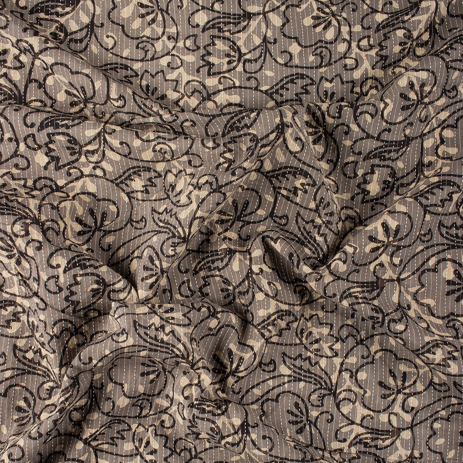 Dabu Block Printed Organic Cotton Natural Kantha Fabric