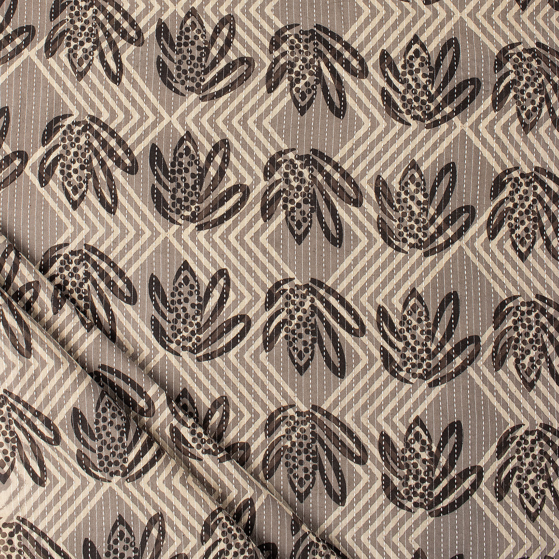 Dabu Cotton Hand Block Printed Kantha Fabric By Yard
