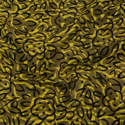 Dark Green Pure Cotton Hand Block Print Fabric