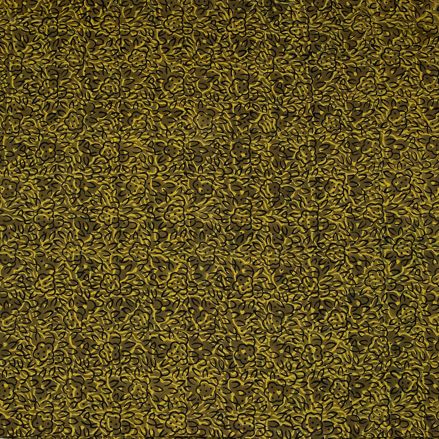 Dark Green Pure Cotton Hand Block Print Fabric