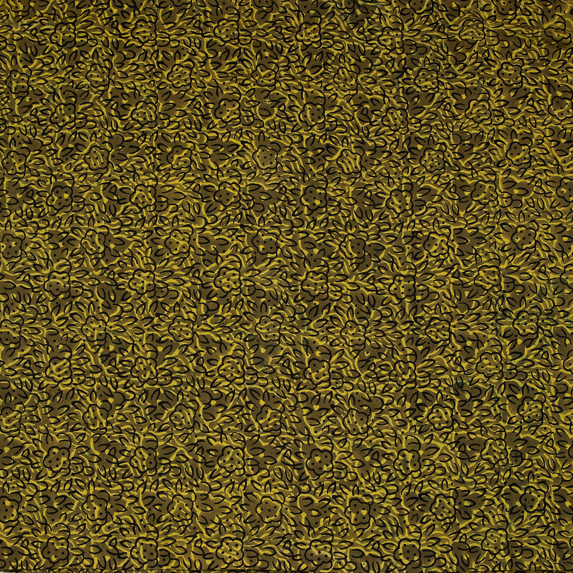 Dark Green Pure Cotton Hand Block Print Fabric