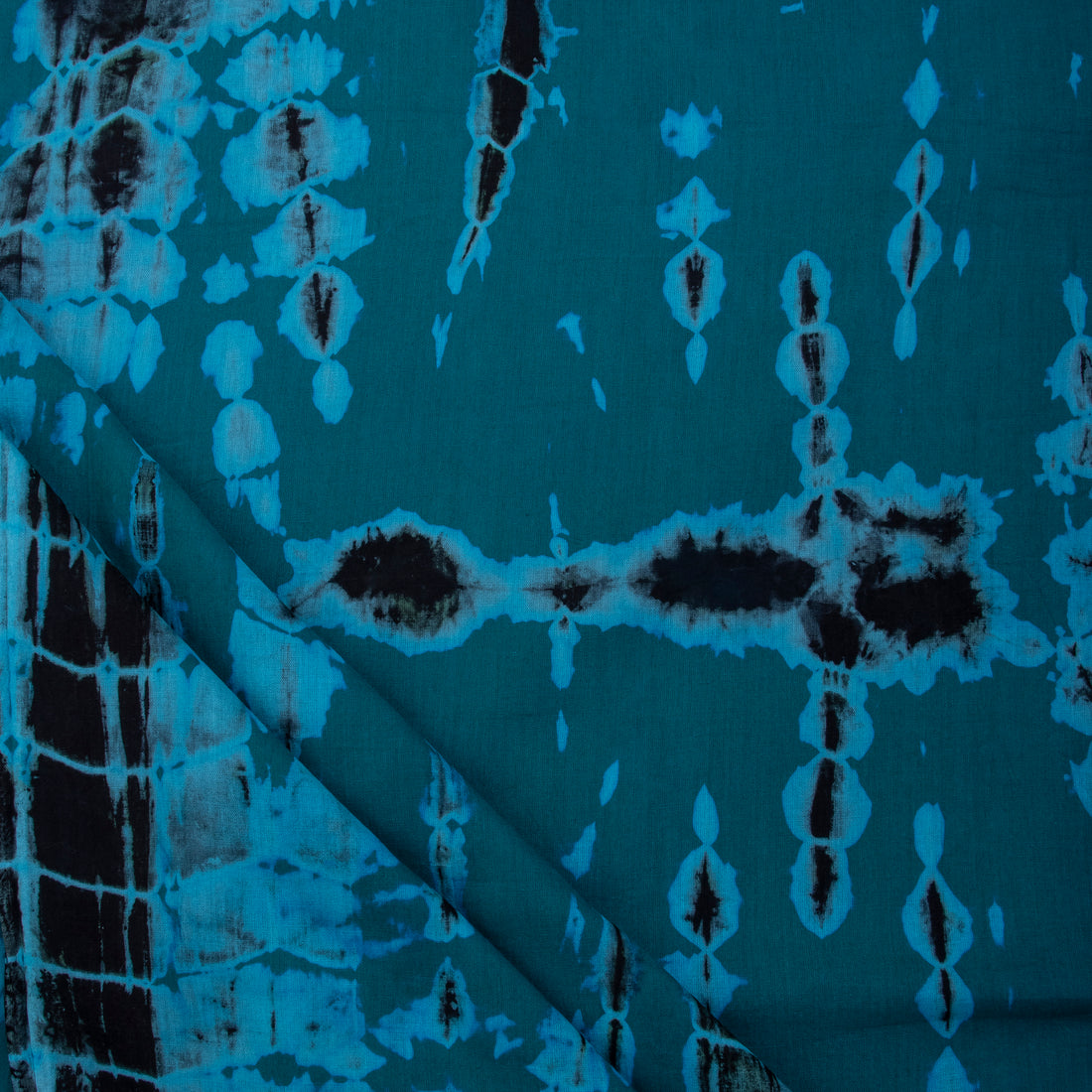 Dark Green Tie Dye Shibori Fabric