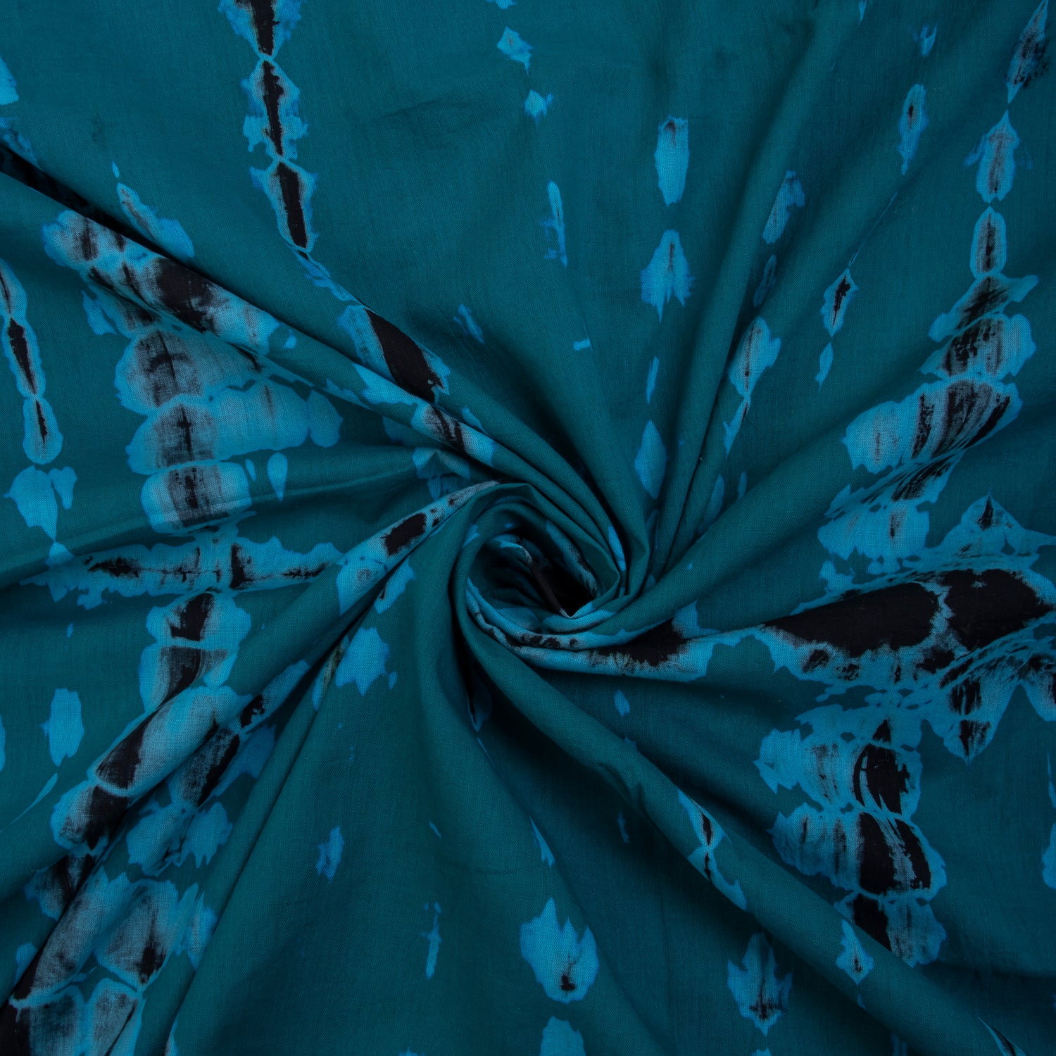 Dark Green Tie Dye Shibori Fabric