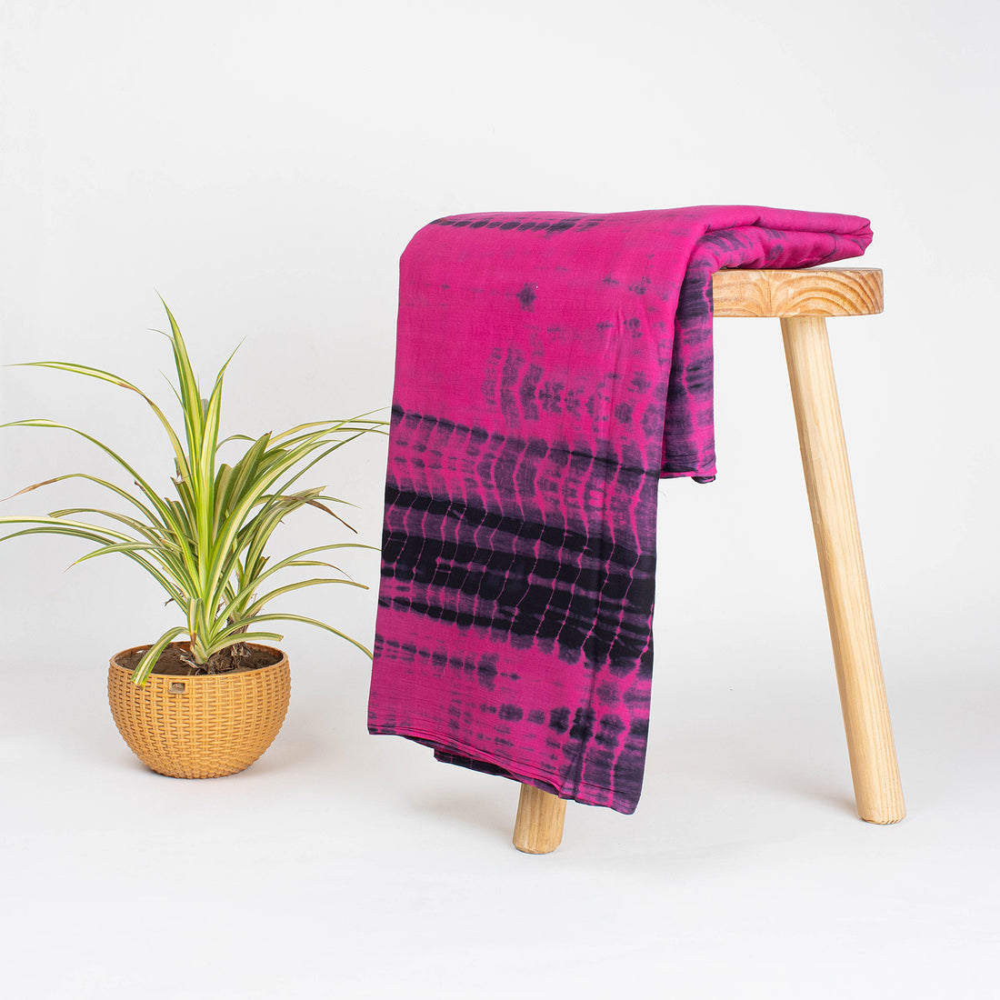 Dark Pink Tie Dye Shibori Fabric