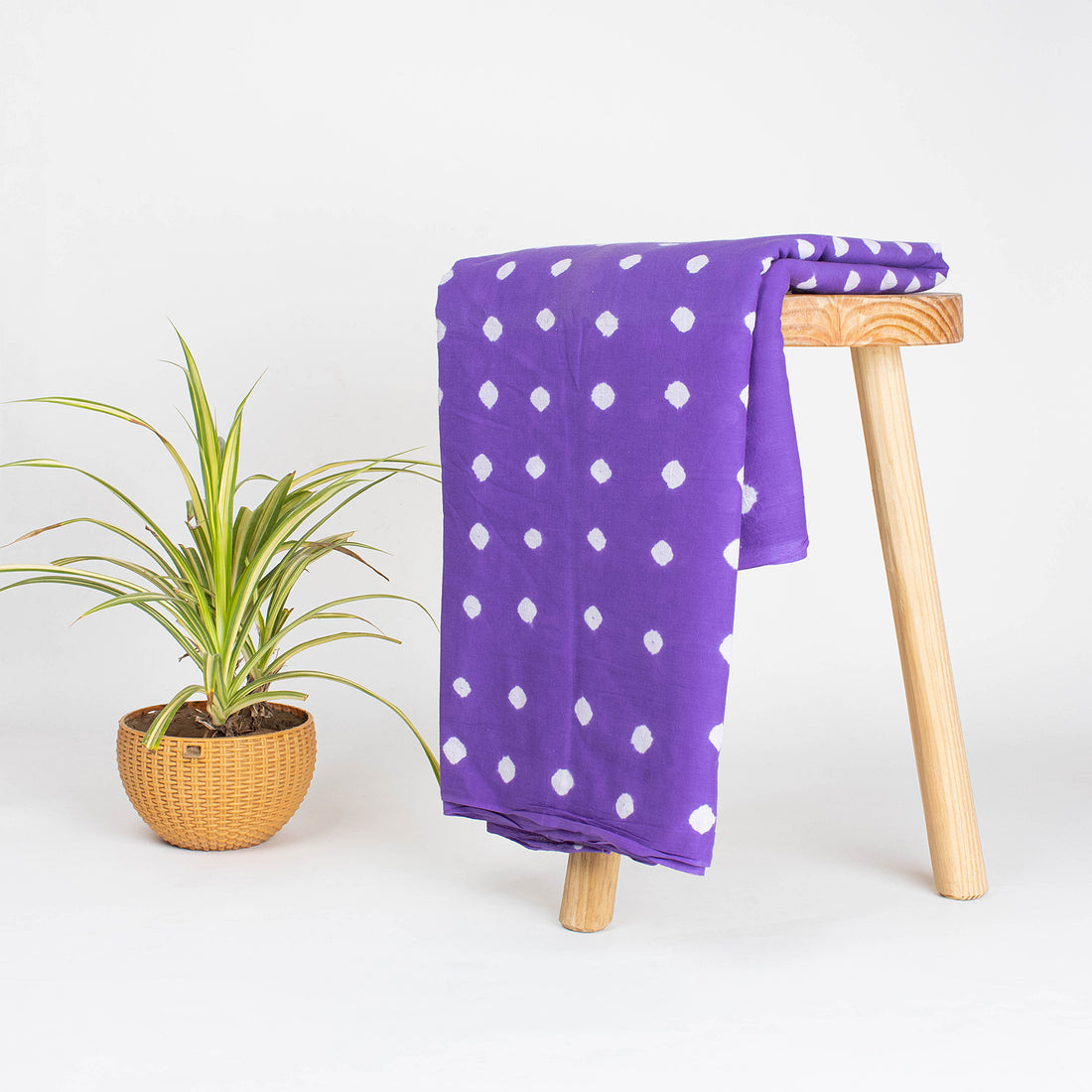 Dark Purple Pure Cotton Tie Dye Shibori Fabric